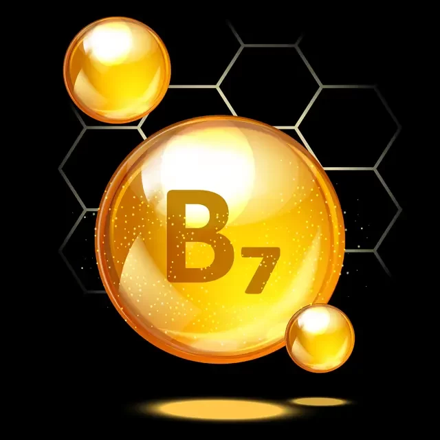 yellow vitamin b7 in circle